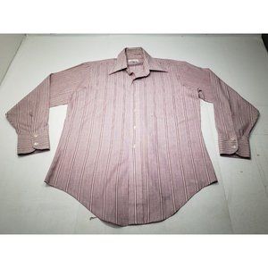Arrow Kent Mens Shirt Button Up Long Sleeve Sanforized Western Striped 15.5x33